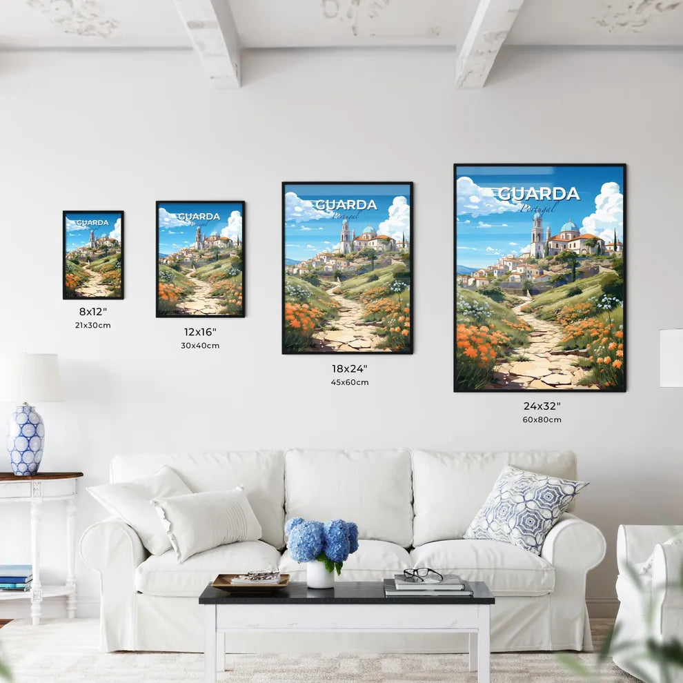 Guarda, Portugal, A Poster of a stone path leading to a village Default Title