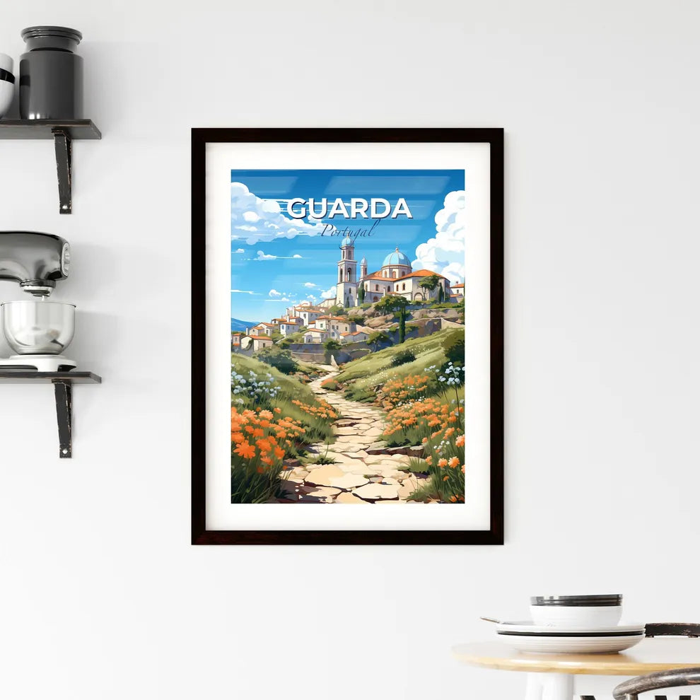 Guarda, Portugal, A Poster of a stone path leading to a village Default Title