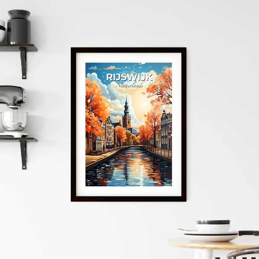 Rijswijk, Netherlands, A Poster of a water canal with trees and buildings in the background Default Title