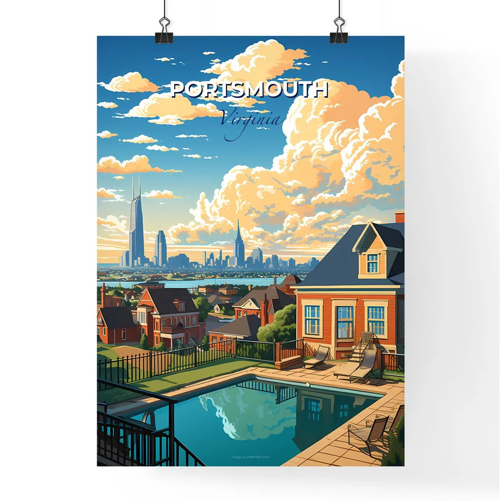 Portsmouth, Virginia, A Poster of a lively and colourful cityscape Default Title