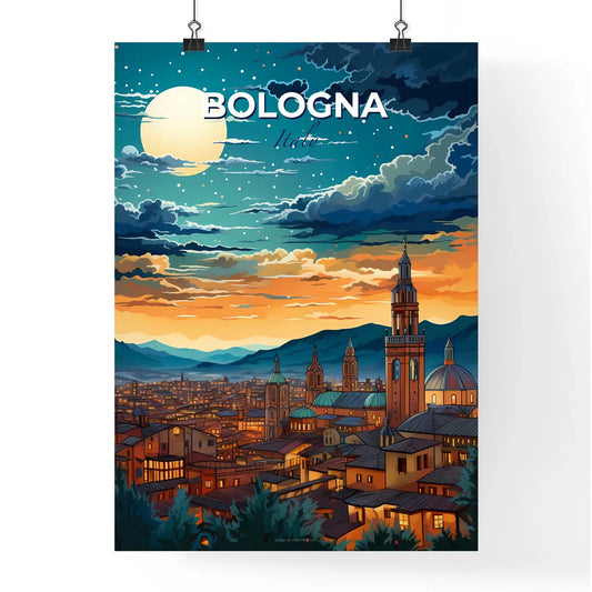 Bologna, Italy, A Poster of a lively and colourful cityscape Default Title