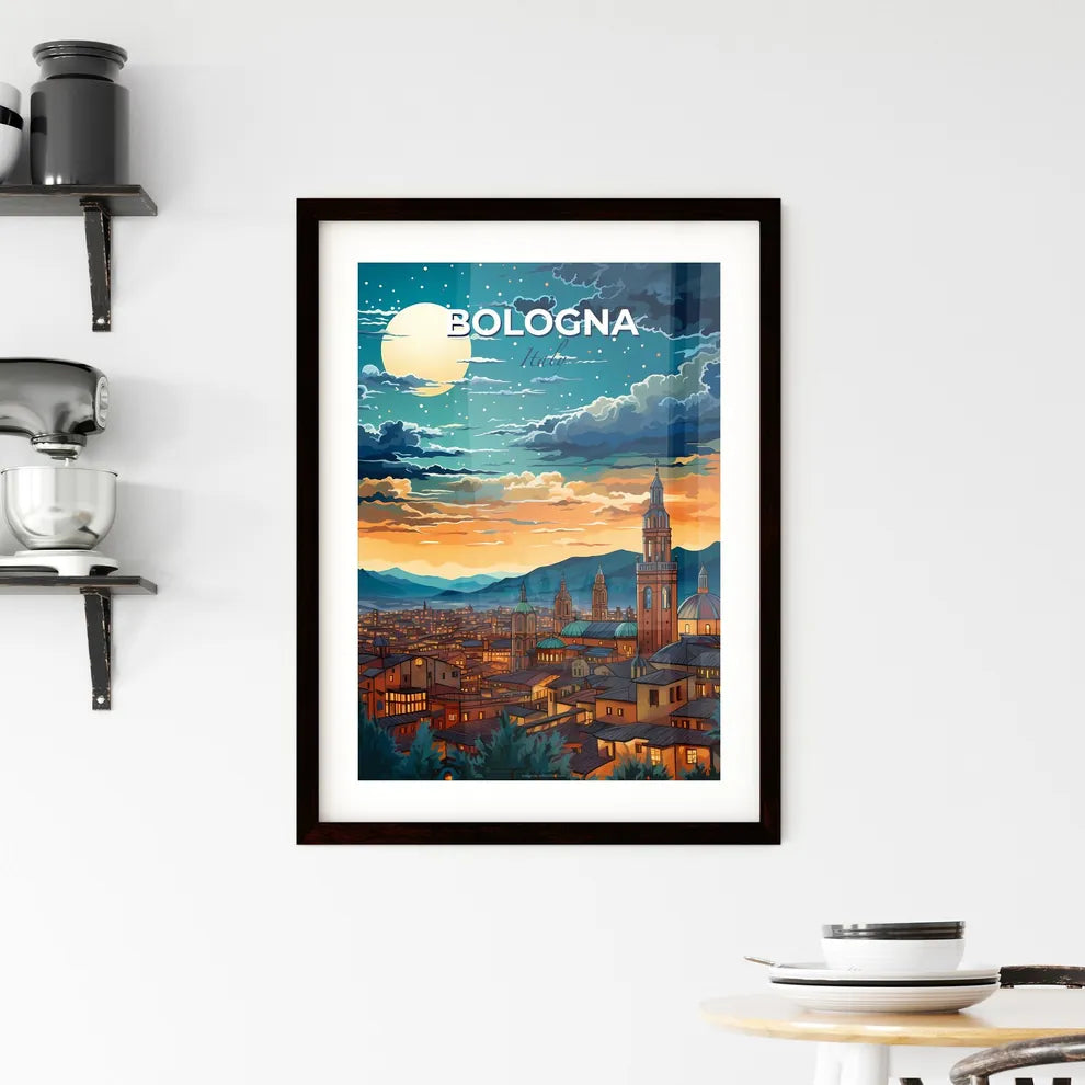 Bologna, Italy, A Poster of a lively and colourful cityscape Default Title