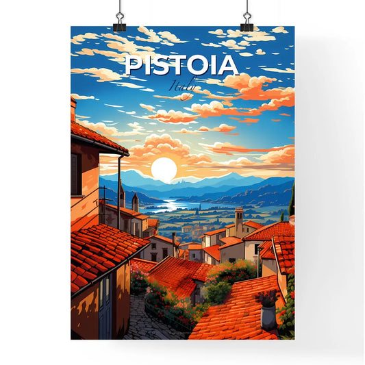Pistoia, Italy, A Poster of a lively and colourful cityscape Default Title