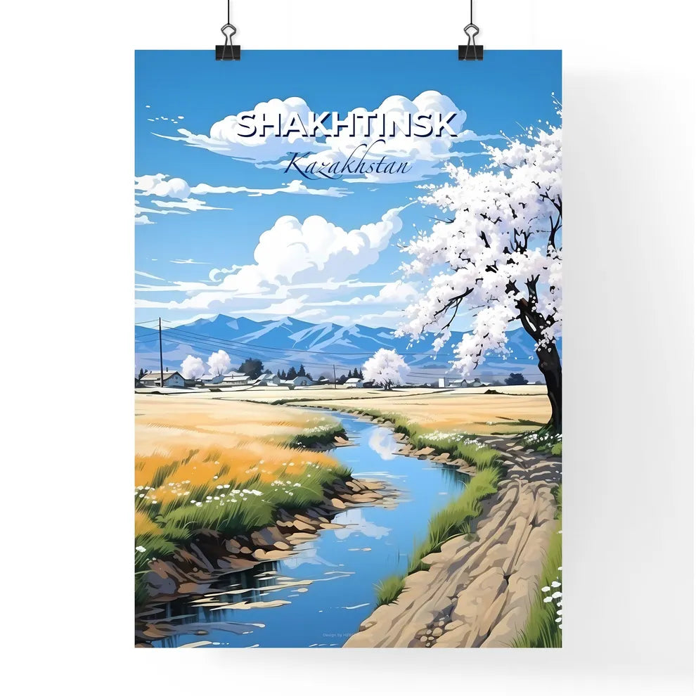 Shakhtinsk, Kazakhstan, A Poster of a lively and colourful cityscape Default Title