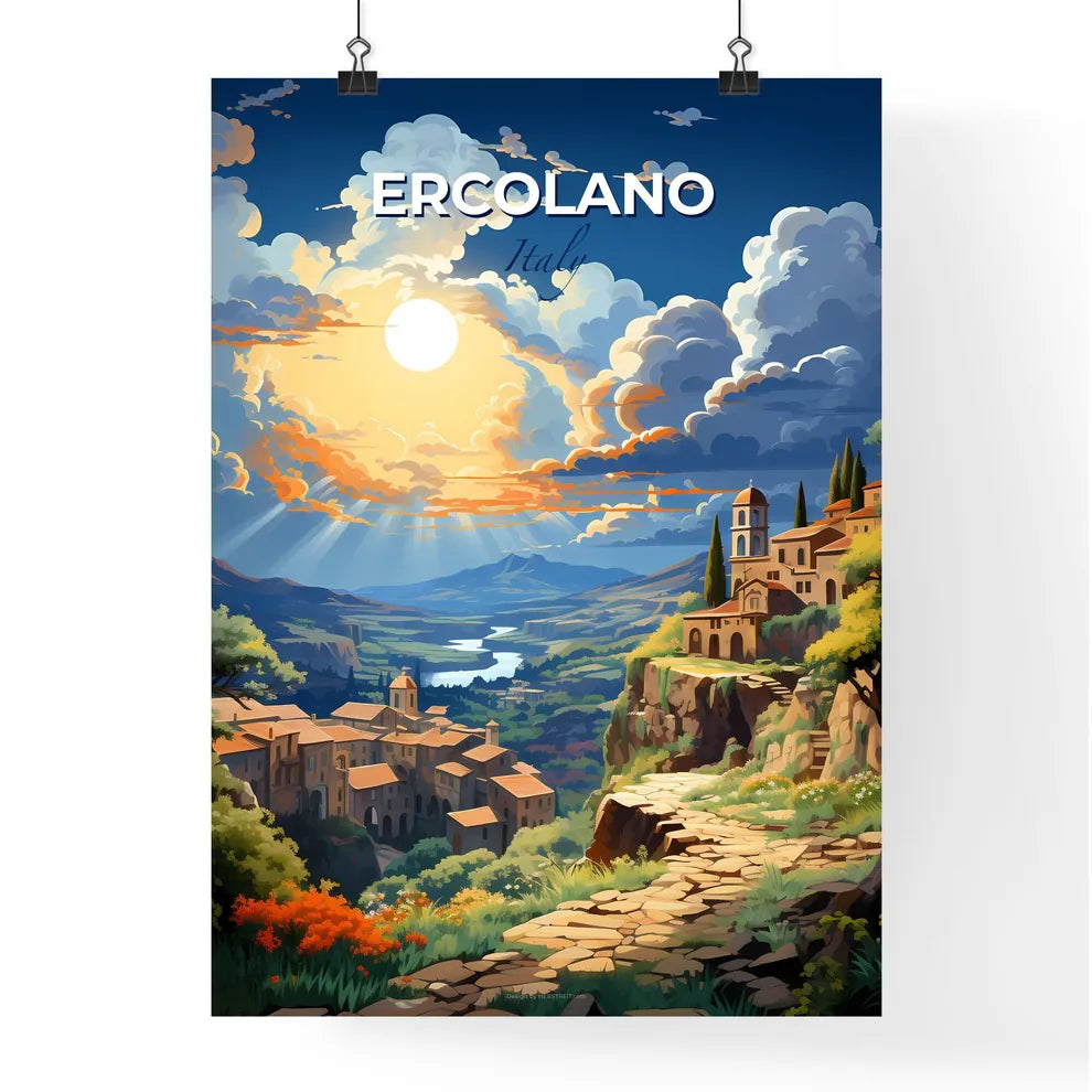 Ercolano, Italy, A Poster of a lively and colourful cityscape Default Title