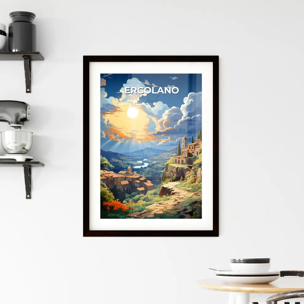 Ercolano, Italy, A Poster of a lively and colourful cityscape Default Title