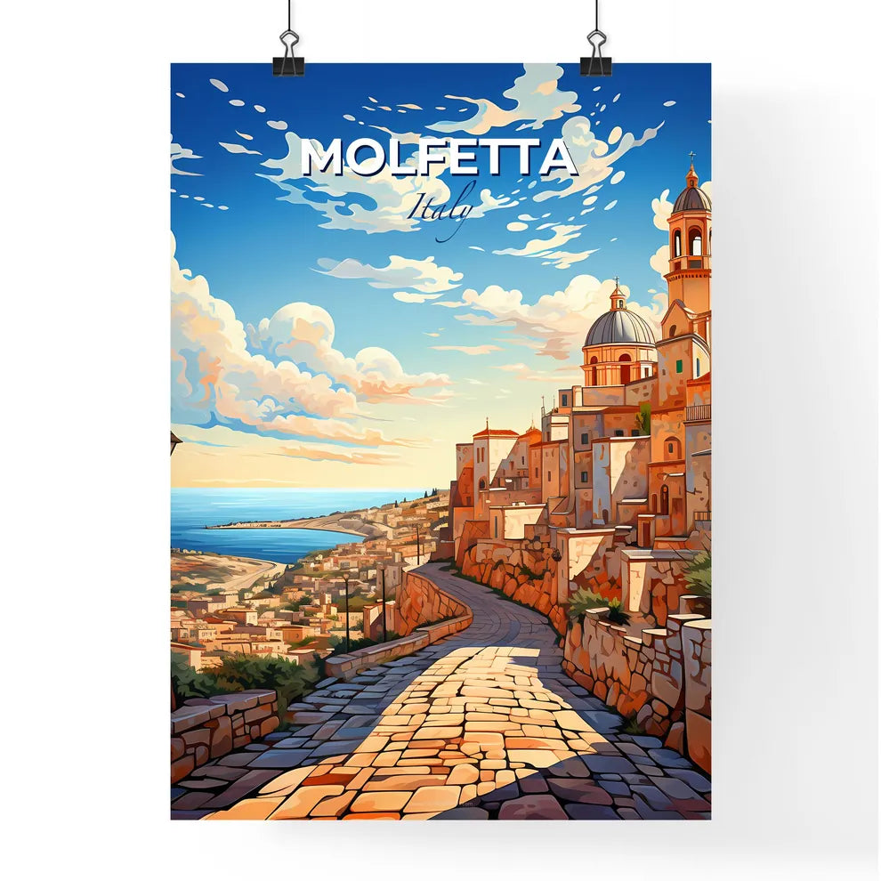 Molfetta, Italy, A Poster of a lively and colourful cityscape Default Title