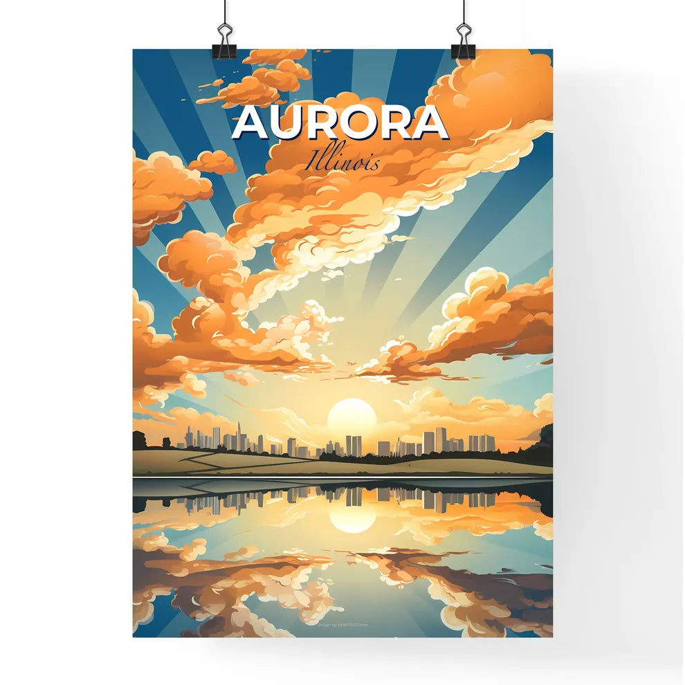Aurora, Illinois, A Poster of a lively and colourful cityscape Default Title