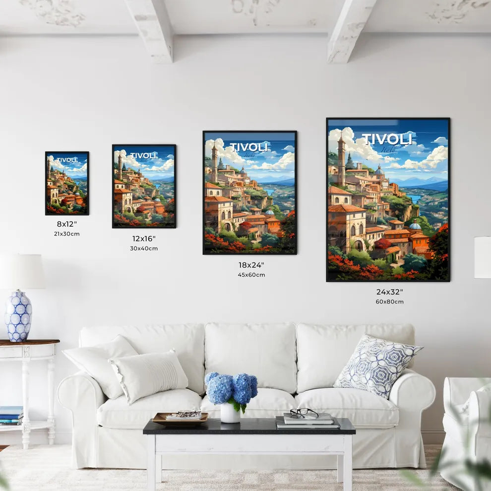Tivoli, Italy, A Poster of a lively and colourful cityscape Default Title