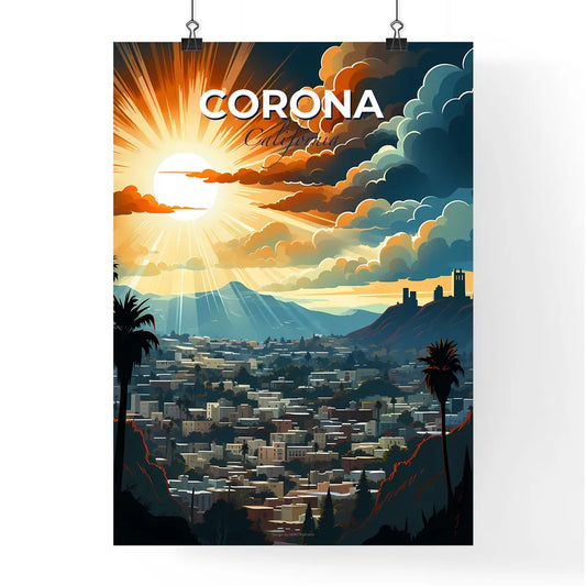 Corona, California, A Poster of a lively and colourful cityscape Default Title