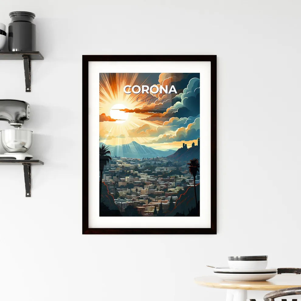 Corona, California, A Poster of a lively and colourful cityscape Default Title