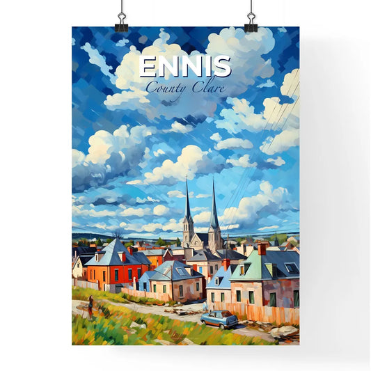 Ennis, County Clare, A Poster of a lively and colourful cityscape Default Title