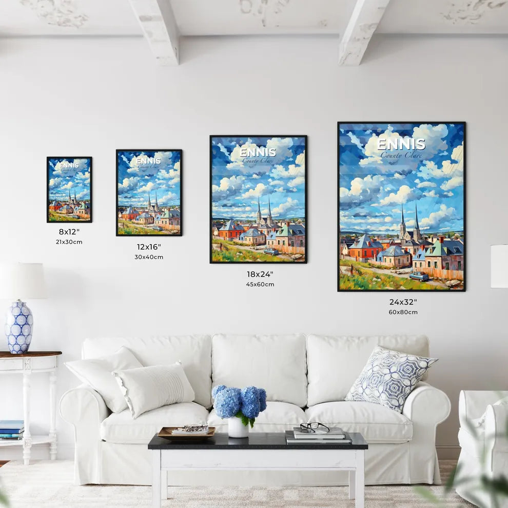 Ennis, County Clare, A Poster of a lively and colourful cityscape Default Title