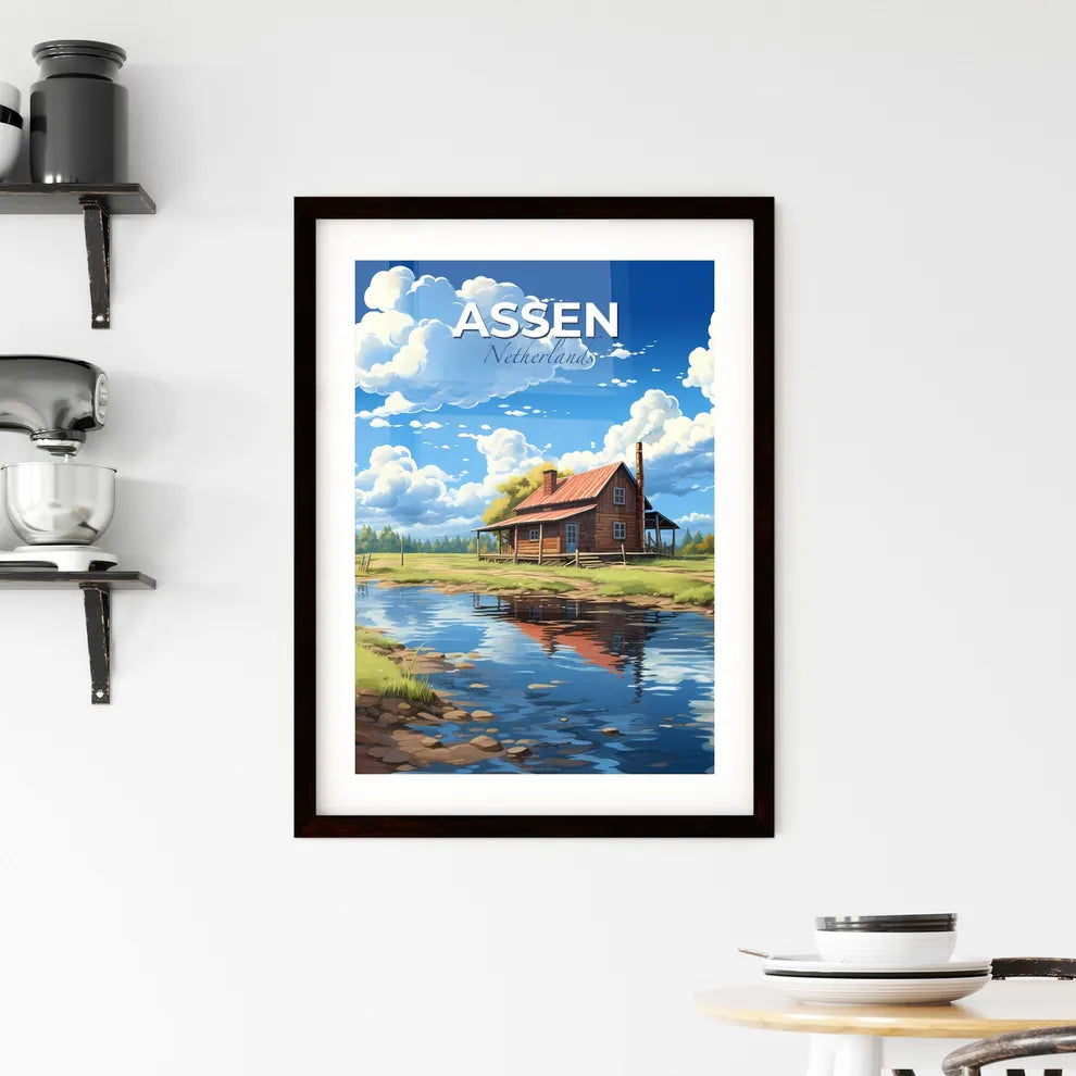 Assen, Netherlands, A Poster of a house near a river Default Title