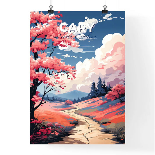 Cary, North Carolina, A Poster of a painting of a tree with pink flowers Default Title