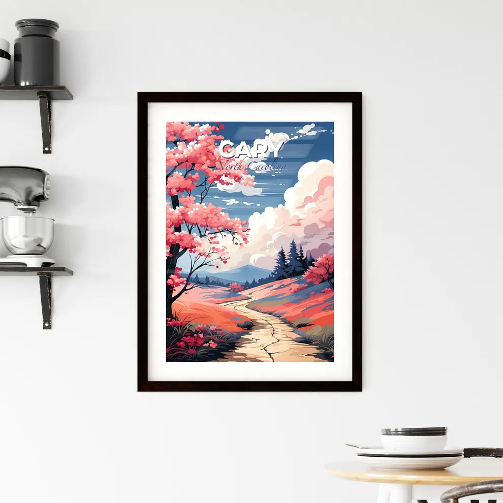 Cary, North Carolina, A Poster of a painting of a tree with pink flowers Default Title