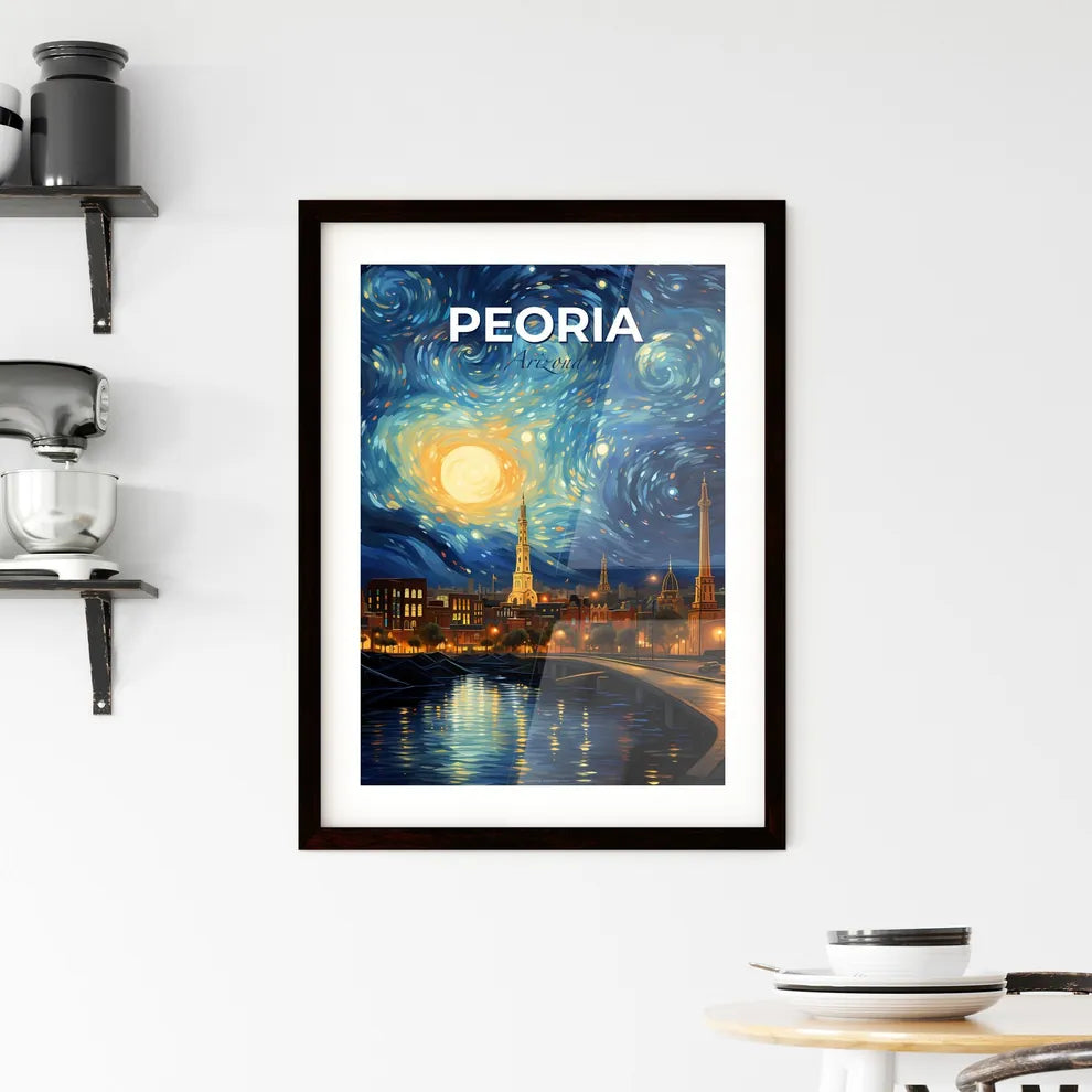 Peoria, Arizona, A Poster of a city at night with a river and a bridge Default Title