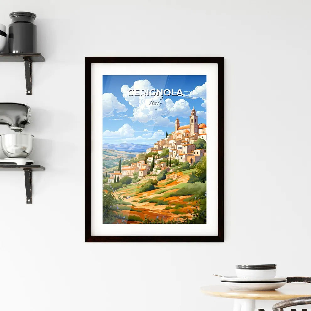Cerignola, Italy, A Poster of a painting of a town on a hill Default Title