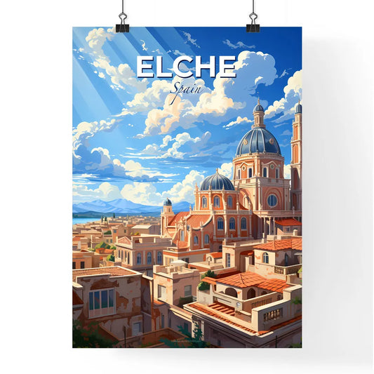 Elche, Spain, A Poster of a building with a dome and a blue roof Default Title