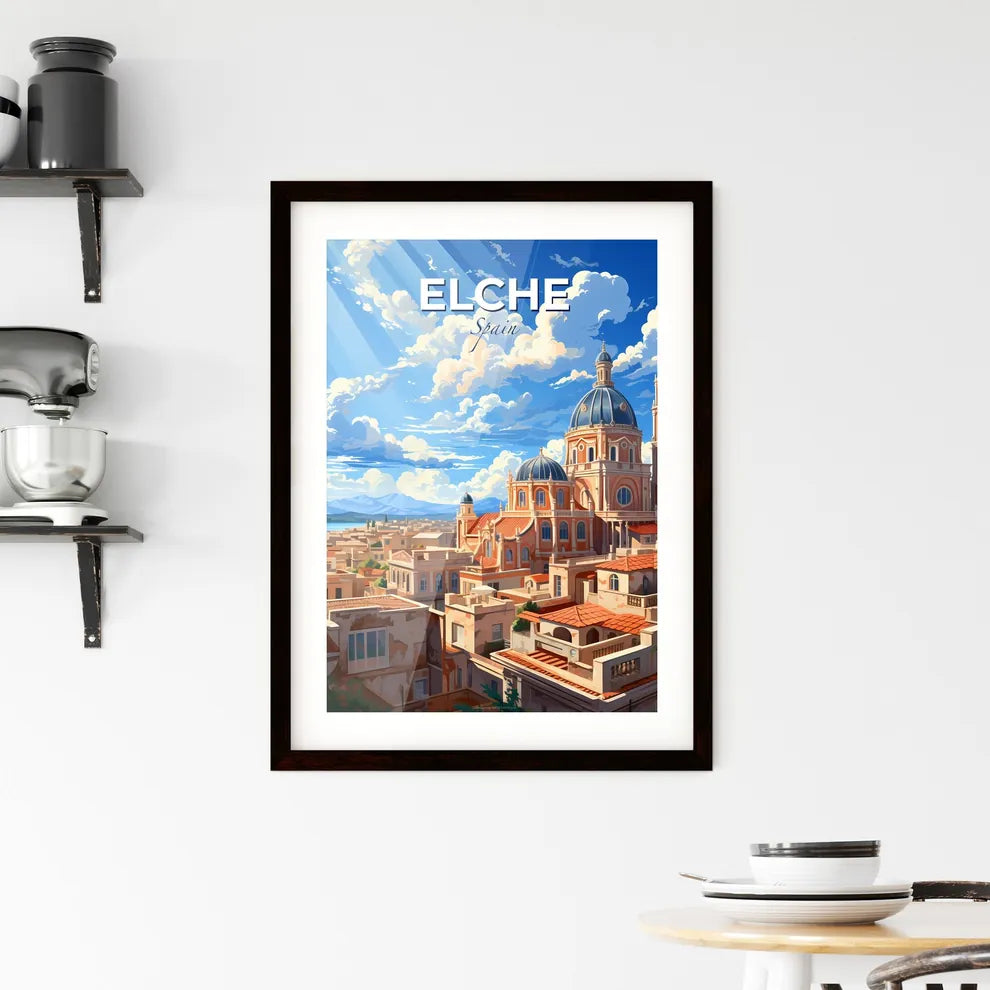 Elche, Spain, A Poster of a building with a dome and a blue roof Default Title