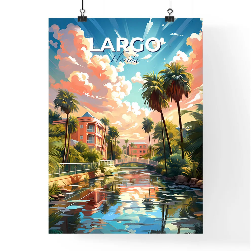 Largo, Florida, A Poster of a river with palm trees and buildings Default Title