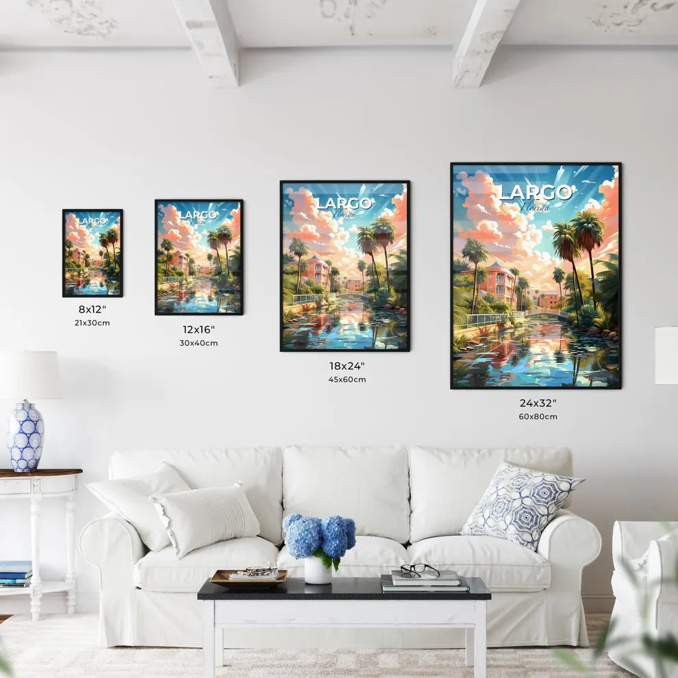 Largo, Florida, A Poster of a river with palm trees and buildings Default Title