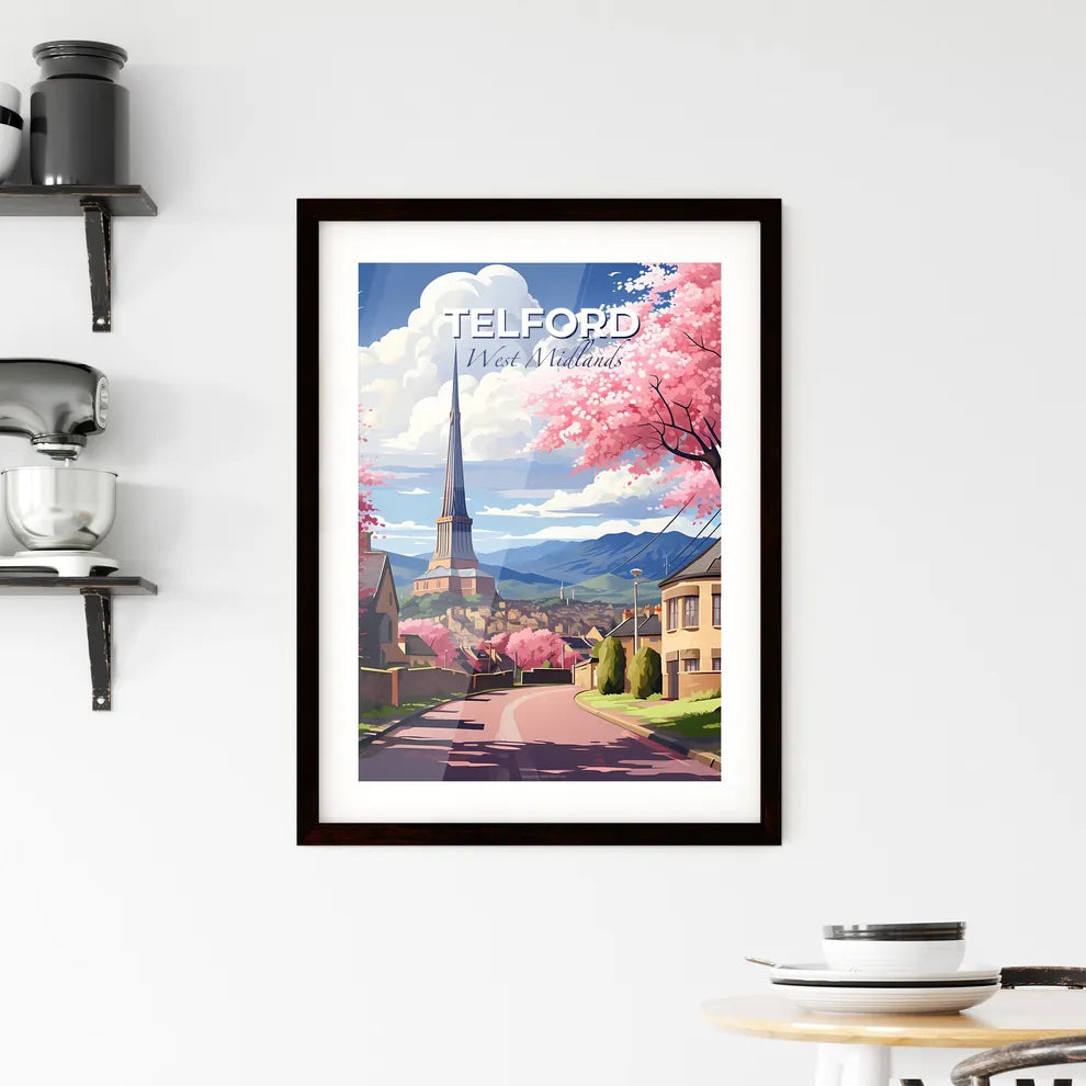 Telford, West Midlands, A Poster of a road with a tower and trees in the background Default Title