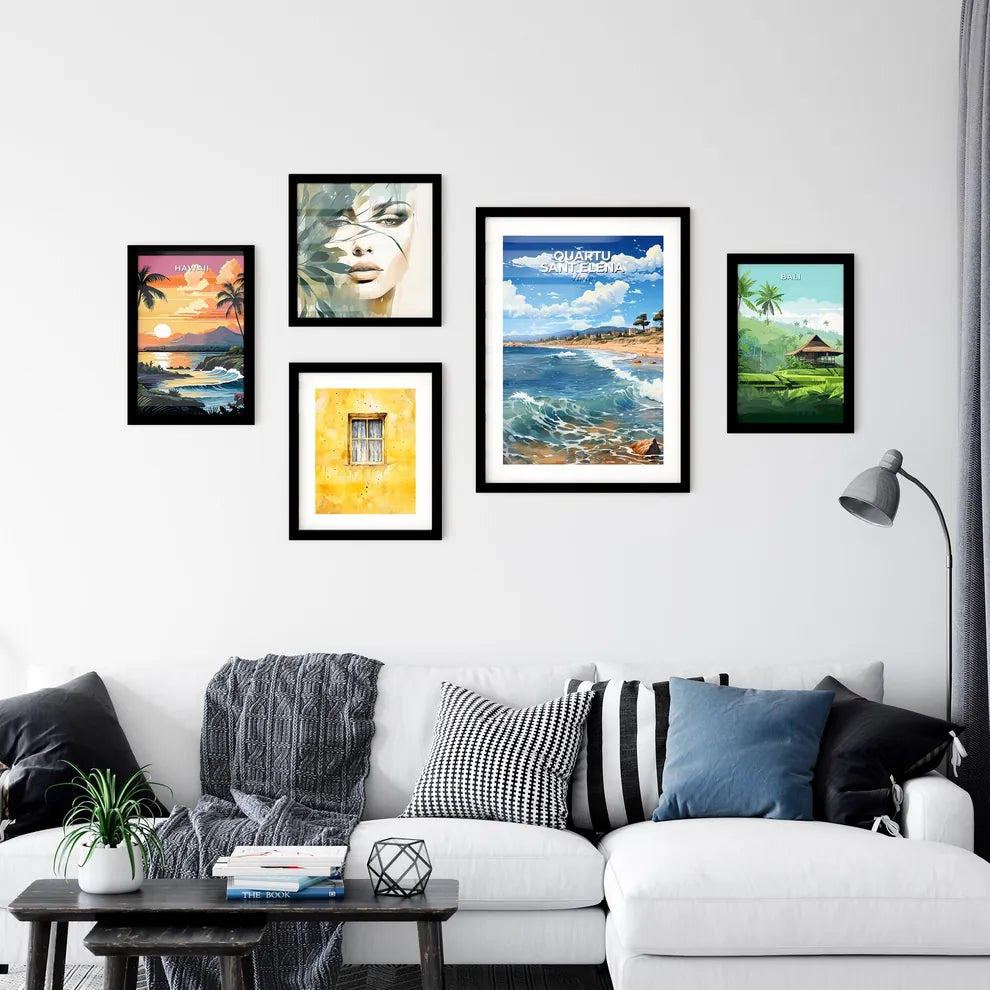 Quartu Sant Elena, Italy, A Poster of a beach with waves and a sandy beach Default Title