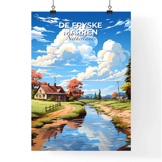 De Fryske Marren, Netherlands, A Poster of a house near a river Default Title