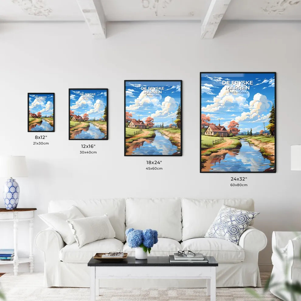 De Fryske Marren, Netherlands, A Poster of a house near a river Default Title