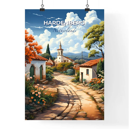 Hardenberg, Netherlands, A Poster of a road with houses and trees Default Title