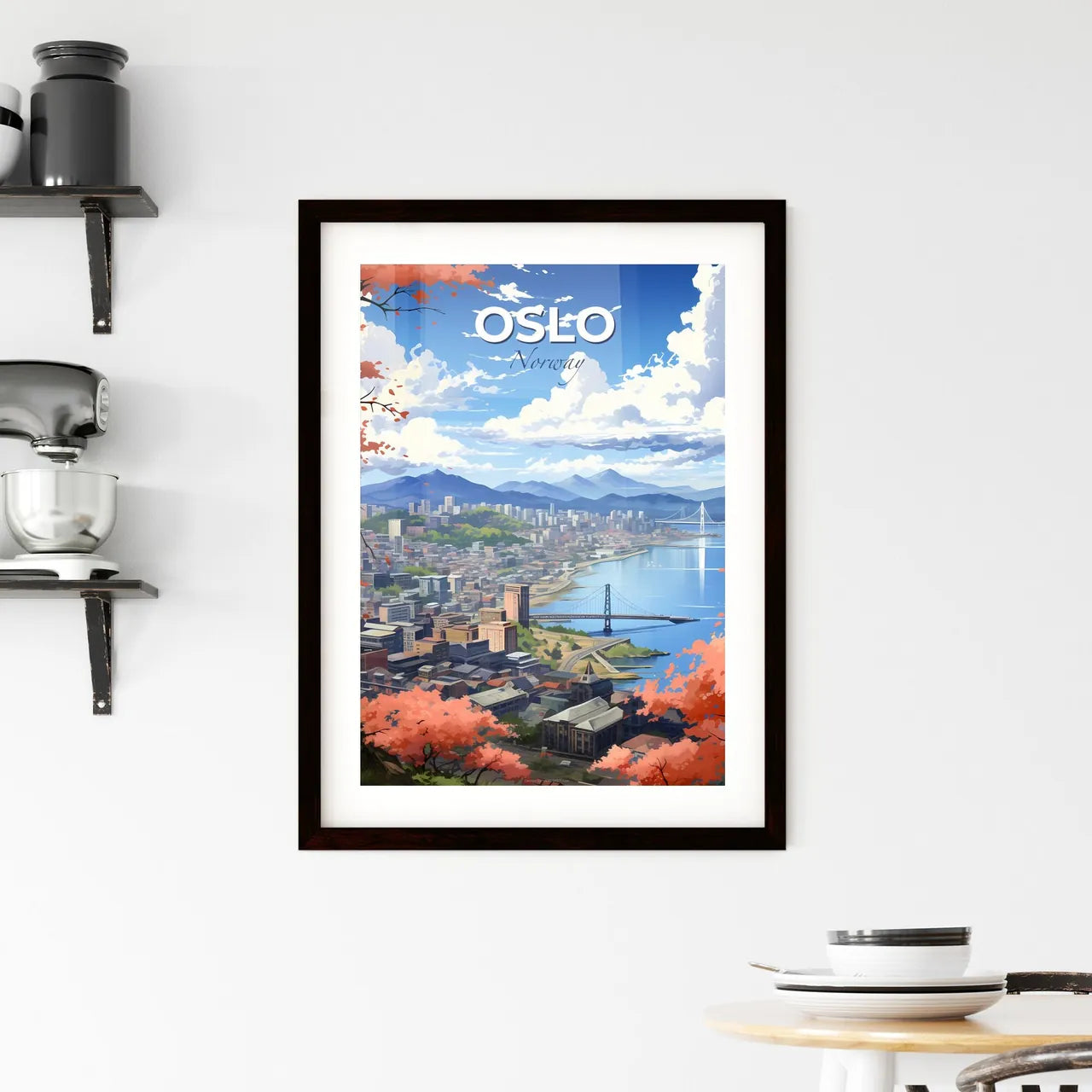 Oslo, Norway, A Poster of a city by the water Default Title