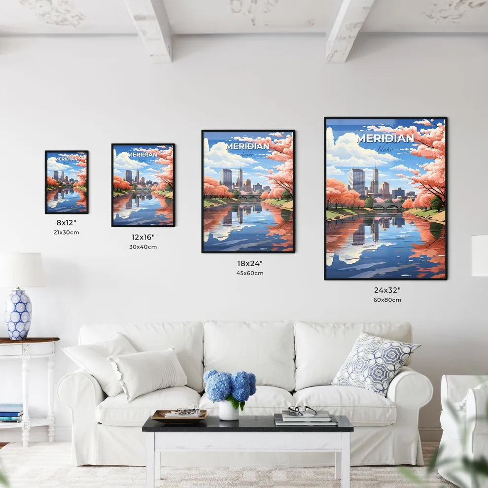 Meridian, Idaho, A Poster of a river with a bridge and trees in the background Default Title