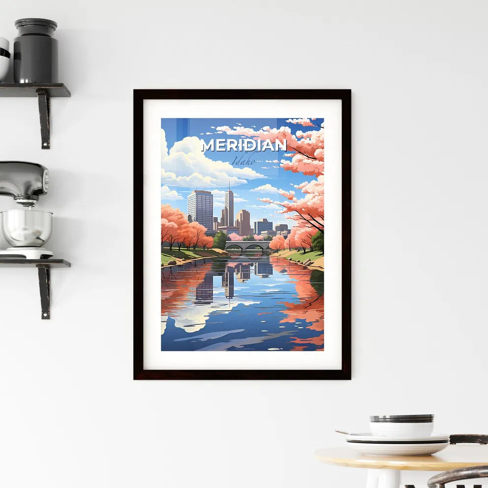 Meridian, Idaho, A Poster of a river with a bridge and trees in the background Default Title