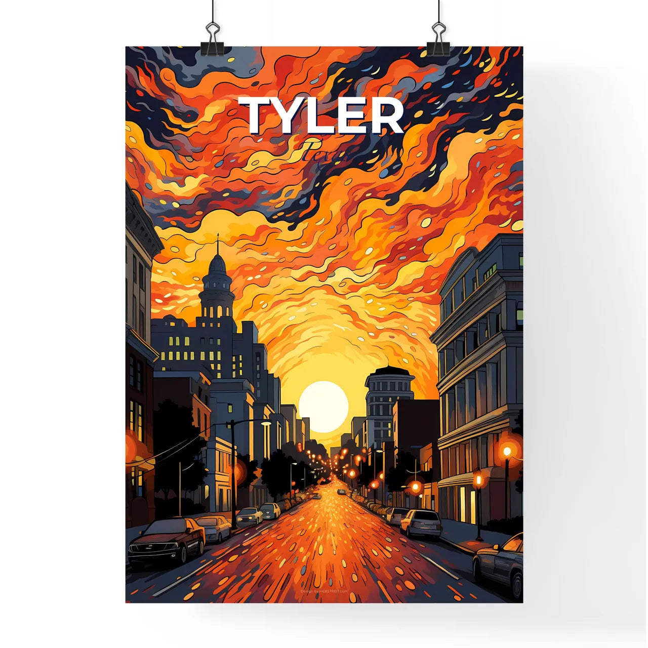 Tyler, Texas, A Poster of a street with cars and buildings in the background Default Title