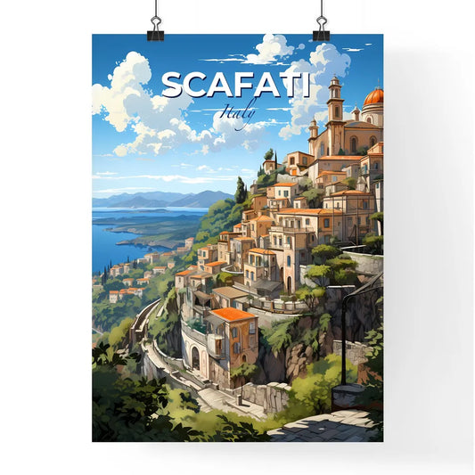 Scafati, Italy, A Poster of a city on a hill Default Title