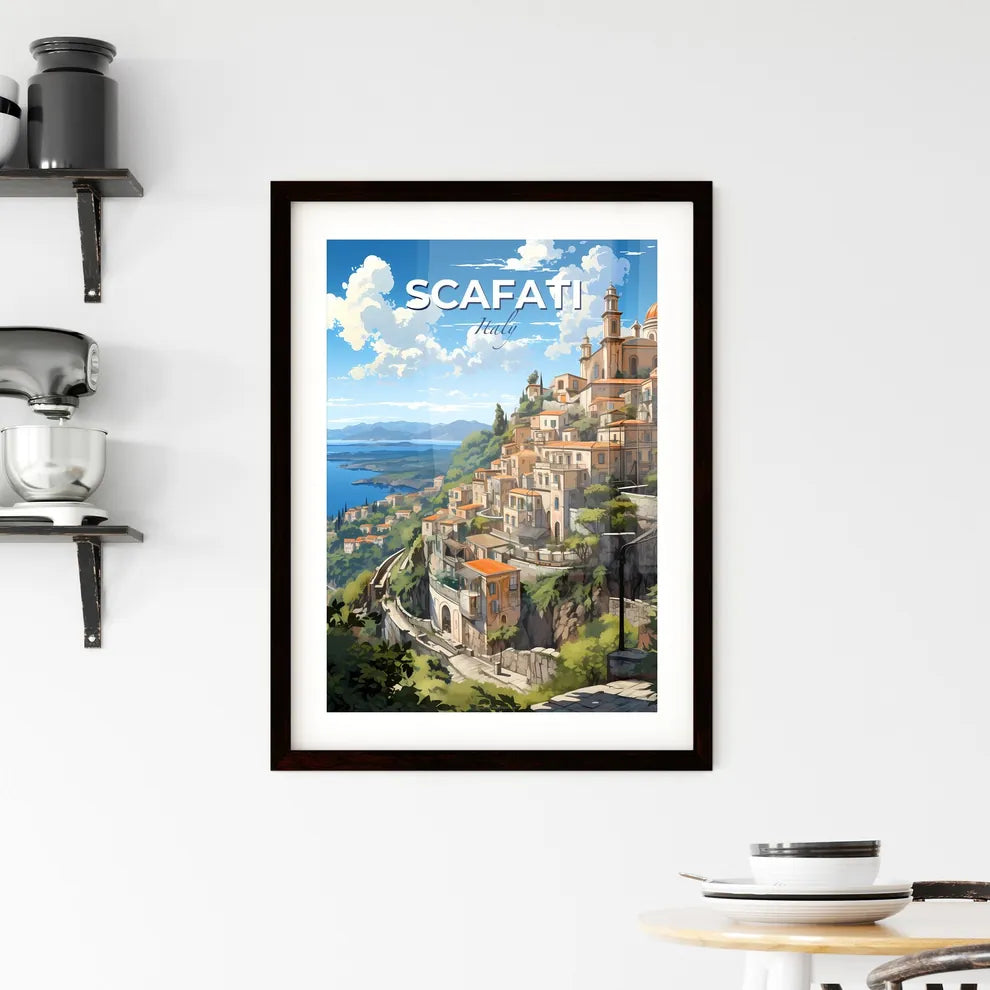 Scafati, Italy, A Poster of a city on a hill Default Title