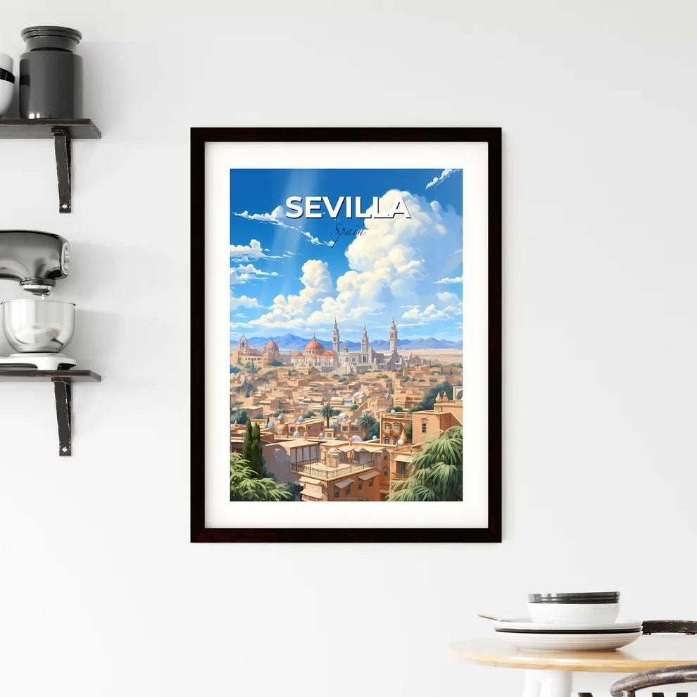 Sevilla, Spain, A Poster of a city with buildings and trees Default Title