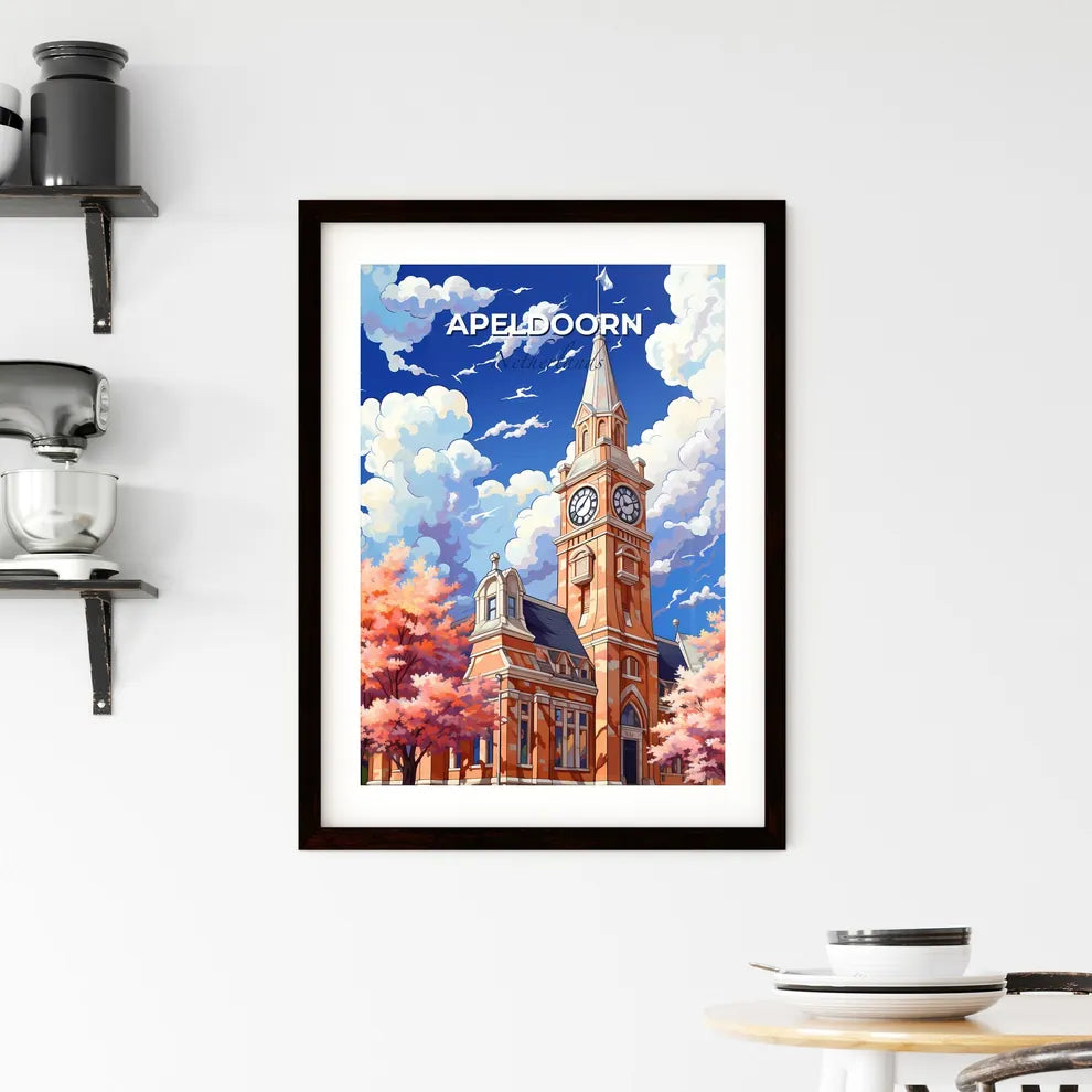 Apeldoorn, Netherlands, A Poster of a building with a clock tower Default Title