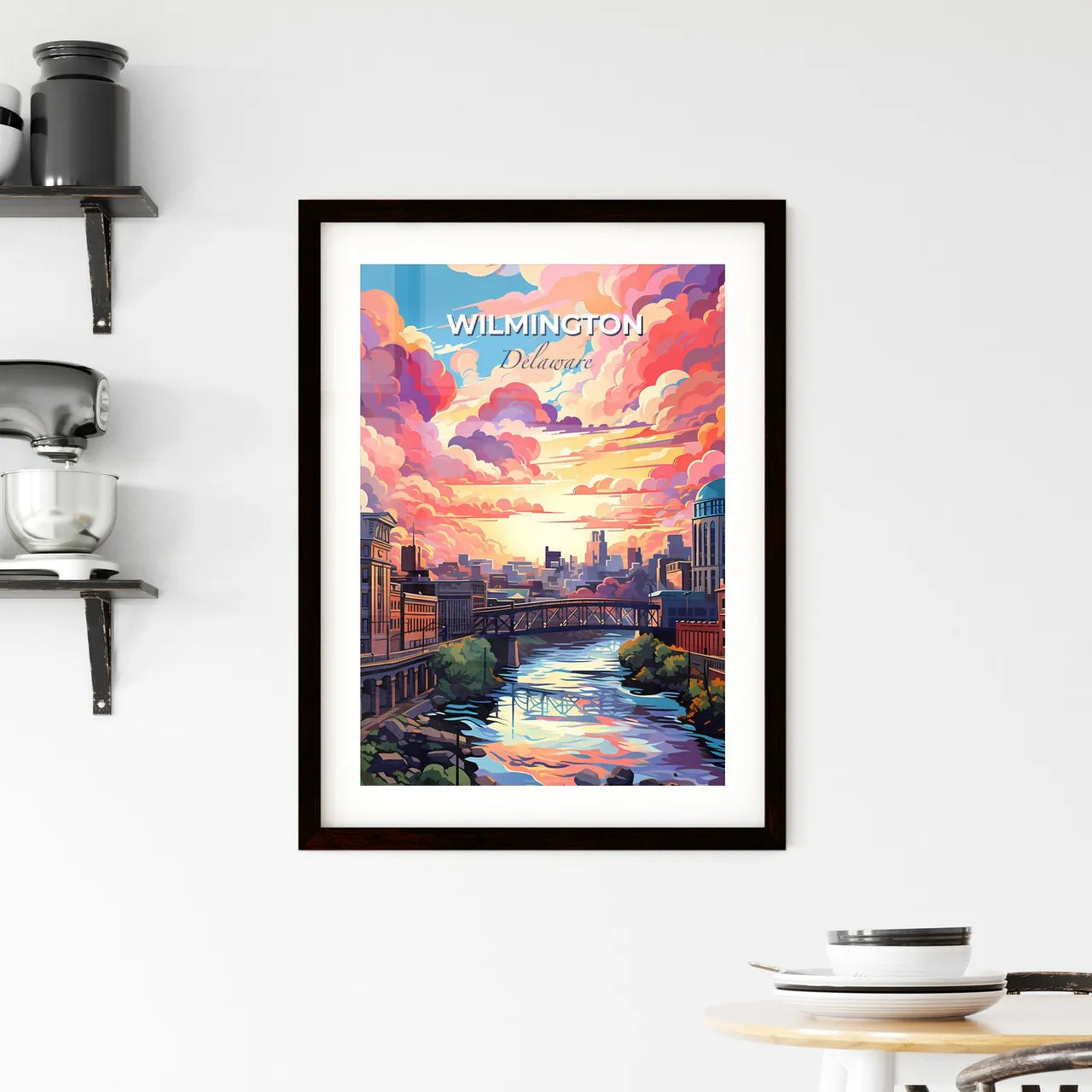 Wilmington, Delaware, A Poster of a colorful sky over a river Default Title