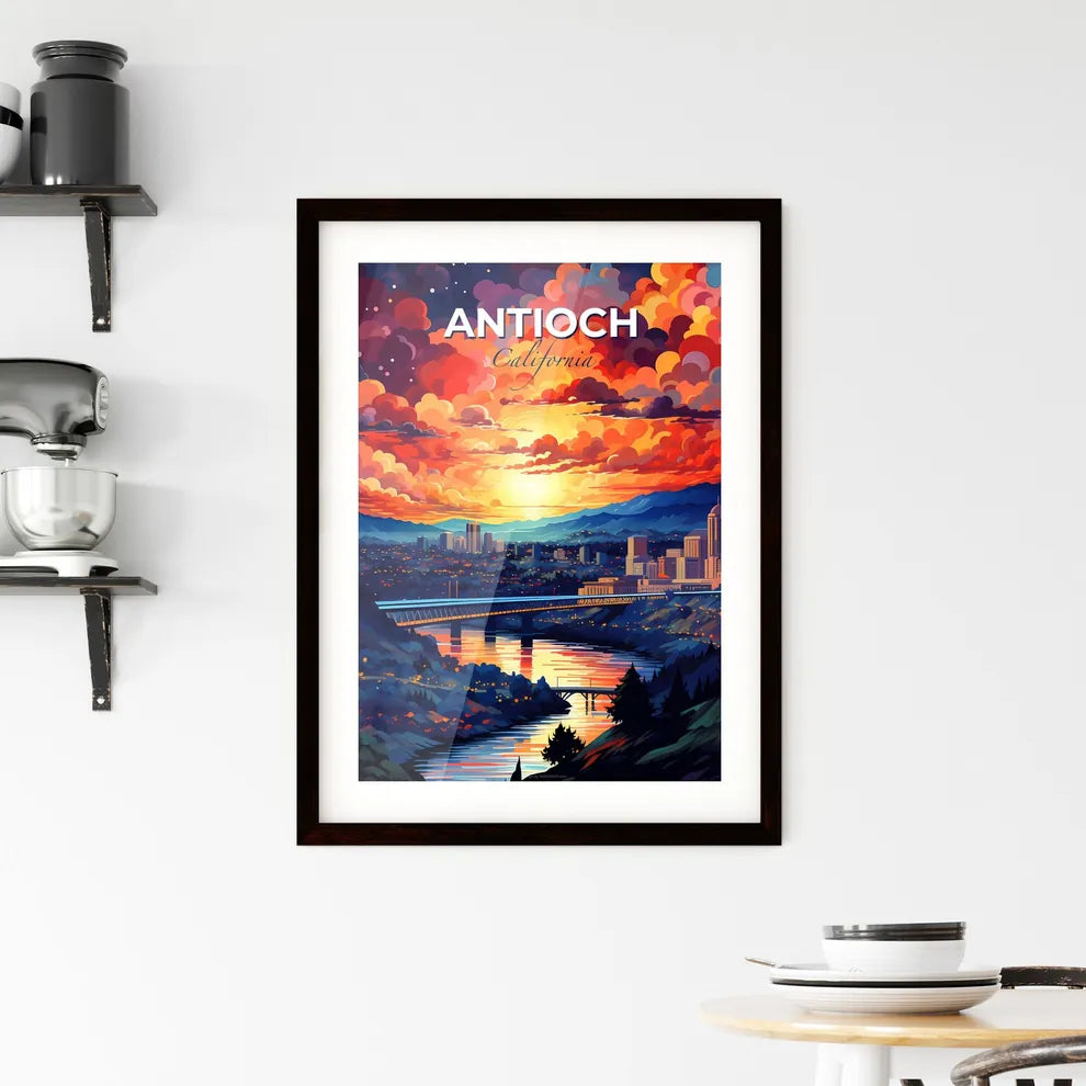 Antioch, California, A Poster of a colorful sky over a river and a city Default Title