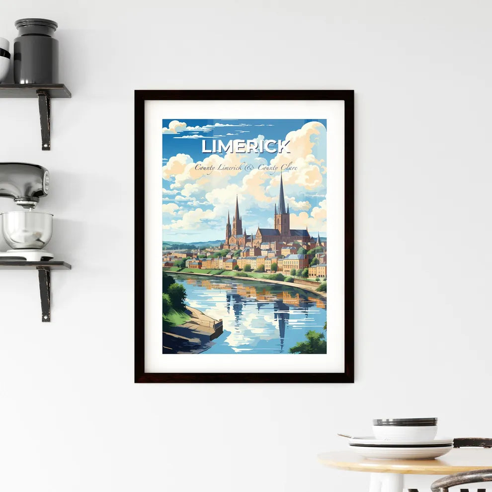 Limerick, County Limerick & County Clare, A Poster of a city next to a river Default Title