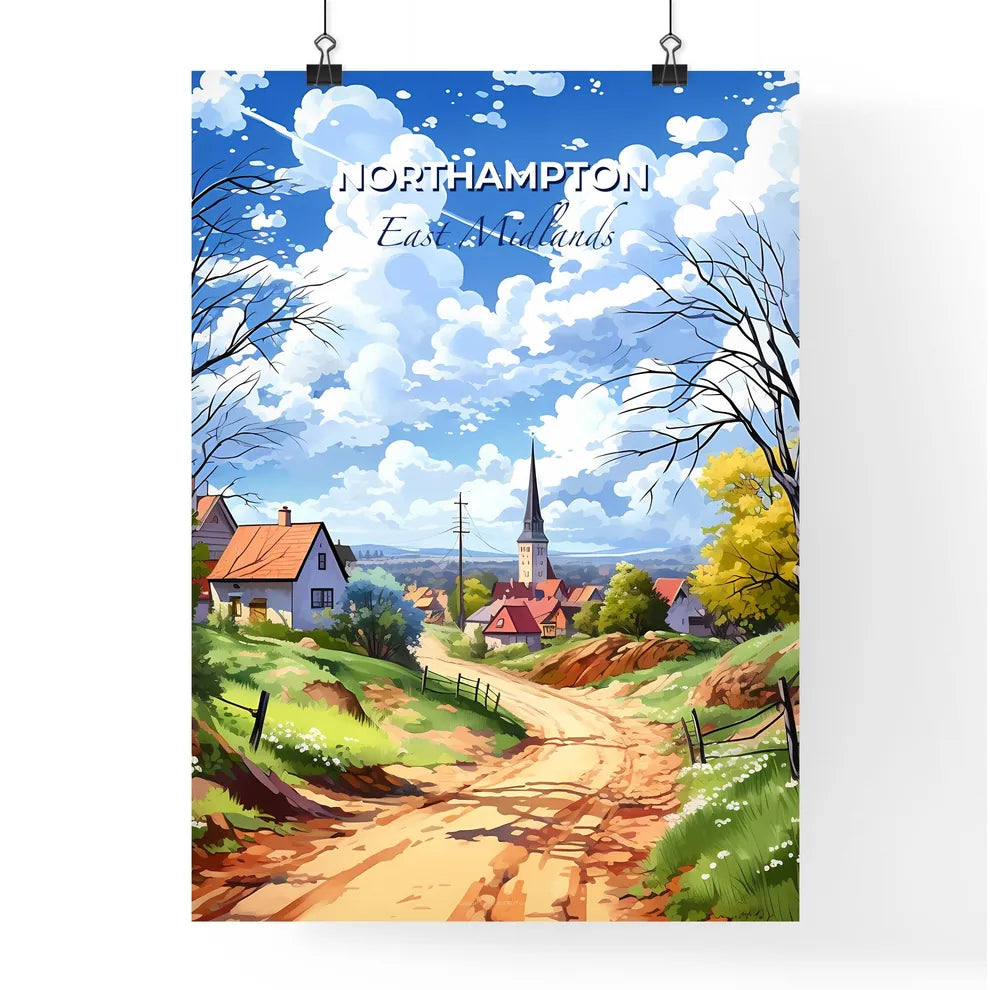 Northampton, East Midlands, A Poster of a dirt road leading to a village Default Title