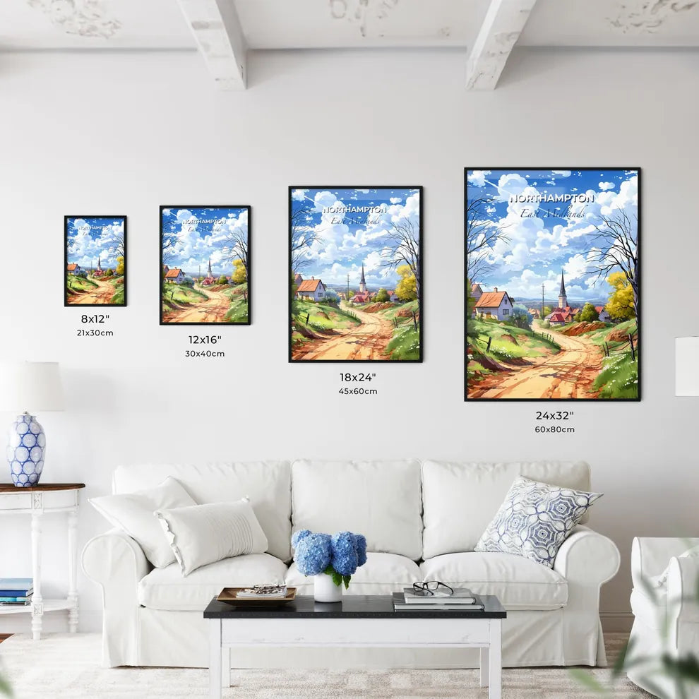 Northampton, East Midlands, A Poster of a dirt road leading to a village Default Title