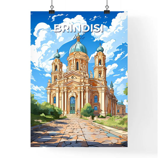 Brindisi, Italy, A Poster of a building with a blue dome and green roof Default Title