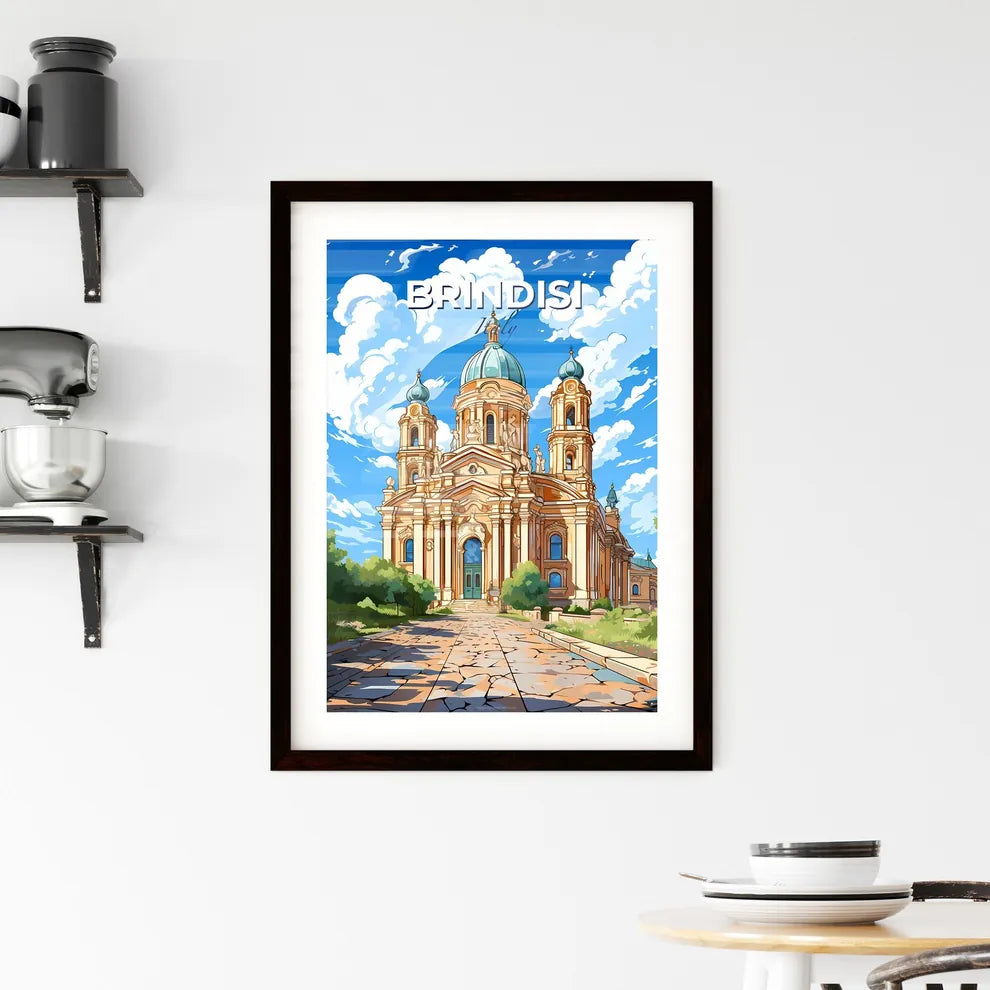 Brindisi, Italy, A Poster of a building with a blue dome and green roof Default Title