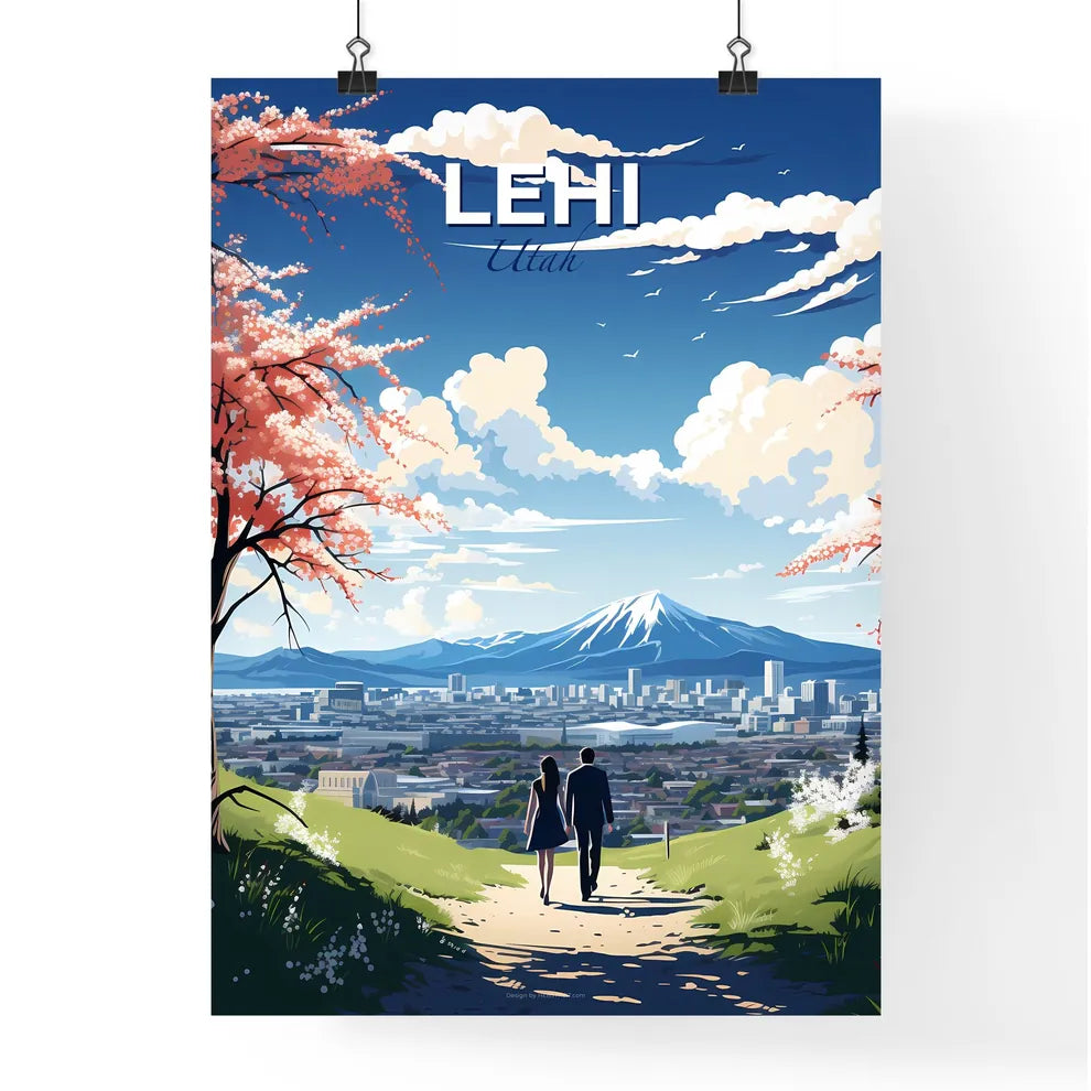 Lehi, Utah, A Poster of a man and woman walking on a path with a city in the background Default Title