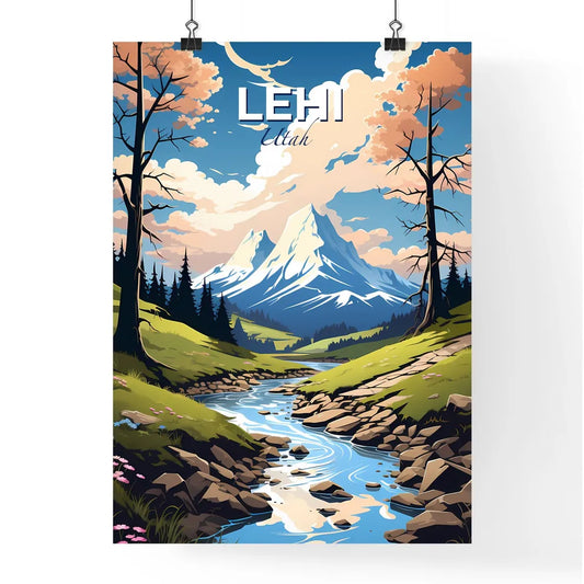 Lehi, Utah, A Poster of a river running through a valley with trees and mountains Default Title