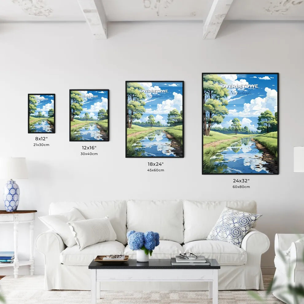 Overbetuwe, Netherlands, A Poster of a river running through a grassy field Default Title