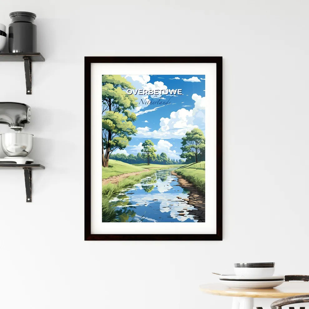 Overbetuwe, Netherlands, A Poster of a river running through a grassy field Default Title